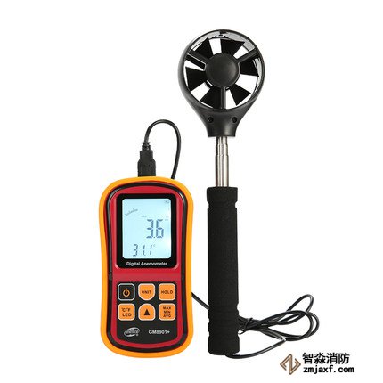 數(shù)字風(fēng)速計量程:0m/s~45m/s;精度:±3%